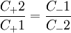 \frac{C_{+}{2}}{C_{+}{1}}=\frac{C_{-}{1}}{C_{-}{2}}