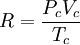 R = \frac{P_c V_c}{T_c}