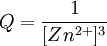 Q = \frac{1}{[Zn^{2+}]^3}