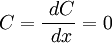 C=\frac{\ dC}{\ dx}= 0