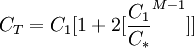 C_{T}=C_{1}[1+2[\frac{C_{1}}{C_{*}}^{M-1}]]