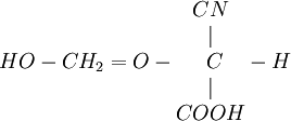 HO- {CH_2 = O - \begin{matrix} CN\\ | \\ \ C \\ | \\ COOH \end{matrix}} - H