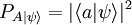 P_{A| \psi \rangle} = |\langle a | \psi \rangle|^2