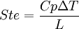 Ste = \frac{Cp \Delta T}{L}