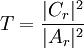 T = \frac{|C_r|^2}{|A_r|^2}