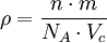 \rho = \frac{n \cdot m}{N_A \cdot V_c}