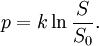 p = k \ln{\frac{S}{S_0}}.