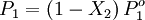 P_1 = \left( 1- X_2\right)  P^o_1