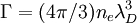 \Gamma = (4\pi/3)n_e\lambda_D^3 \,