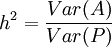 h^2 = \frac{Var(A)}{Var(P)}