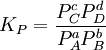 K_P = \frac{P_C^c P_D^d} {P_A^a  P_B^b}